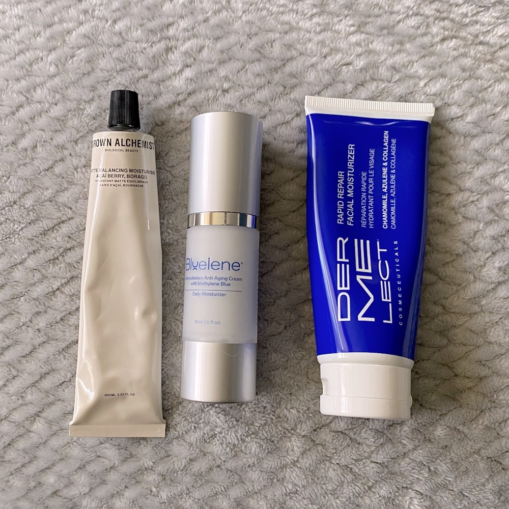 LOT-Grown alchemist,Bluelene,Dermelect moisturizer